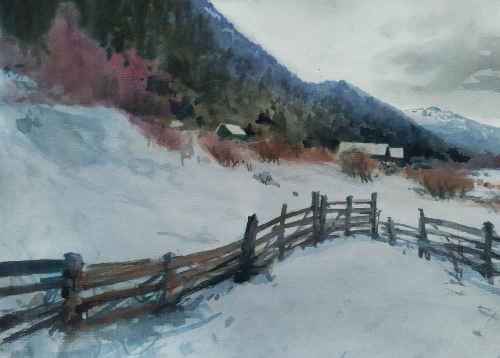 Снег в Теберде